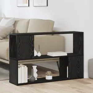 vidaXL Étagère Vidaxl Chêne Noir 100x24x63 Cm En Bois D'ingénierie pas cher