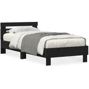 vidaXL Cadre de lit Chêne noir 90 x 190 cm Bois d'ingénierie pas cher