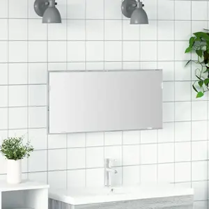 vidaXL Miroir Sonoma gris clair 80 x 37 cm Verre et Bois Ingénierie pas cher