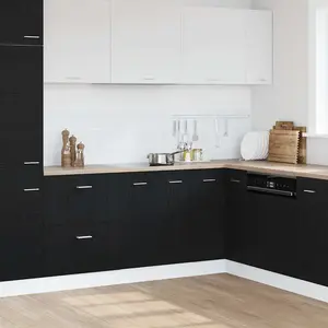 vidaXL Vidaxl Meuble Bas Chêne Noir 60x46x81,5 Cm Bois Contreplaqué pas cher