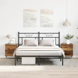 vidaXL Cabinet de chevet avec tiroir 2 pcs Bois ancien 40 x 35 x 50 cm pas cher