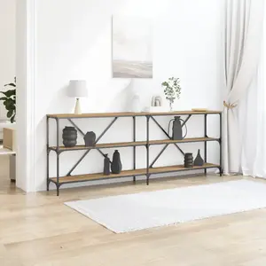 Comparateur de prix : vidaXL Table console Chêne artisan 200 x 30 x 75 cm Bois d'ingénierie