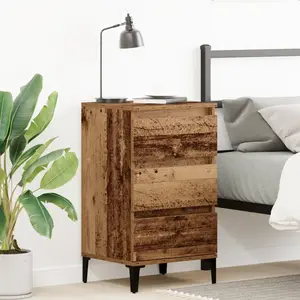 vidaXL Cabinet de chevet Bois ancien 45 x 35 x 44 cm Bois d'ingénierie pas cher