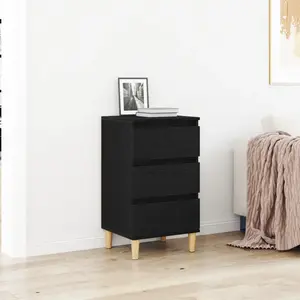 vidaXL Table De Chevet Vidaxl Noir Chêne 40x35x70 Cm Bois D'ingénierie pas cher