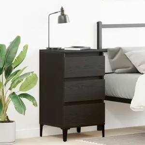 vidaXL Table De Chevet Vidaxl Noir Chêne 40x35x70 Cm Bois D'ingénierie pas cher