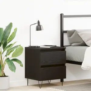 vidaXL Cabinet de chevet Chêne noir 40 x 35 x 50 cm Bois d'ingénierie pas cher