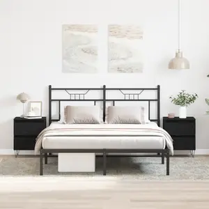 vidaXL Cabinet de chevet avec tiroir 2 pcs Chêne noir 40 x 35 x 50 cm pas cher