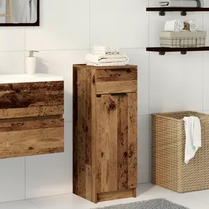 Comparateur de prix : vidaXL Cabinet de salle de bain avec porte Bois ancien 32 x 34 x 90 cm