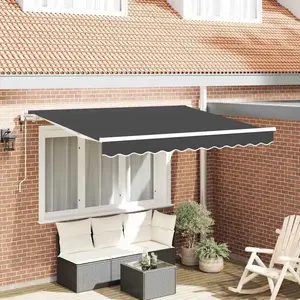vidaXL Auvent Rétractable Anthracite 250 x 200 cm tissu pas cher