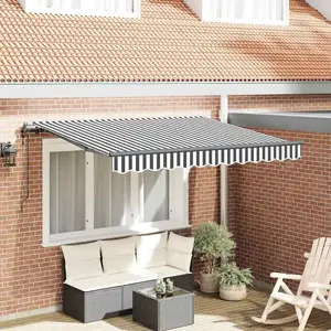 vidaXL Vidaxl Auvent Rétractable Anthracite Et Blanc pas cher