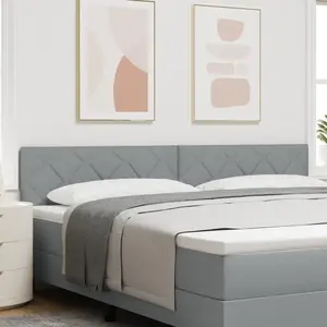 vidaXL Tête de lit LED Gris clair 200 cm tissu pas cher