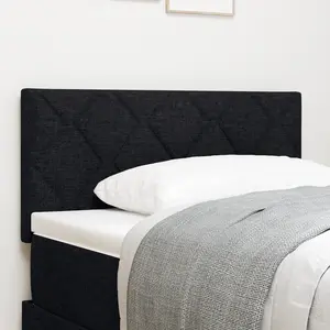 vidaXL Tête de lit LED avec design à blocs en diamant noir 90 cm tissu pas cher