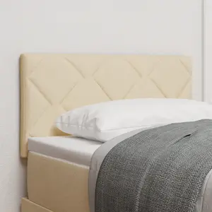 vidaXL Tête de lit LED Design Blocs de Diamant Crème 80 cm Tissu pas cher