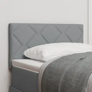 vidaXL Tête de lit LED Design blocs de diamant Gris clair 80 cm Tissu pas cher