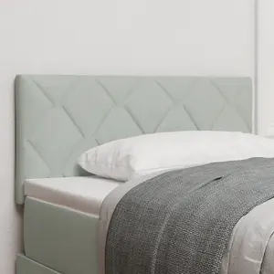 vidaXL Tête de lit LED Gris clair Set de 2 Gris clair Tissu 100 cm pas cher