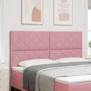 vidaXL Tête de Lit LED Rose Ensemble de 3 Rose Housse 180 cm USB-C pas cher