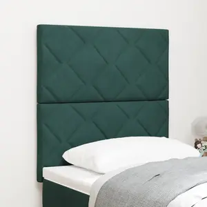 vidaXL Tête de lit LED Vert foncé 80 cm Velours pas cher