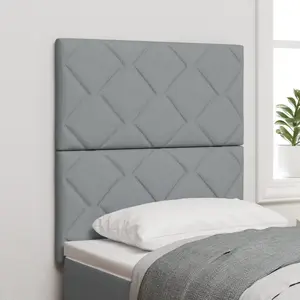 vidaXL Tête de lit LED Gris clair 80 cm tissu pas cher