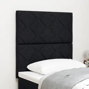 vidaXL Tête de lit LED design blocs diamant noir 80 cm en tissu pas cher