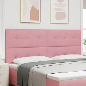 vidaXL Headboard LED Rose 100 cm Velours pas cher