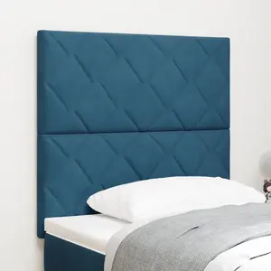 vidaXL Tête de lit LED Bleu foncé 90 cm Velours pas cher