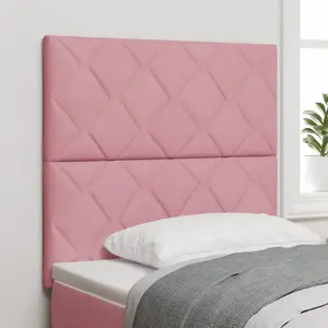 vidaXL Tête de Lit Design Blocs de Diamant Rose 90 cm Velours pas cher