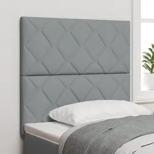 vidaXL Tête de lit LED Design Blocs Diamants Gris Clair 100 cm Tissu pas cher