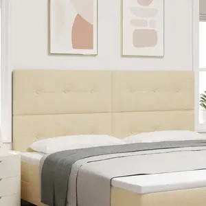 vidaXL Tête de lit LED Crème 100 cm Tissu pas cher