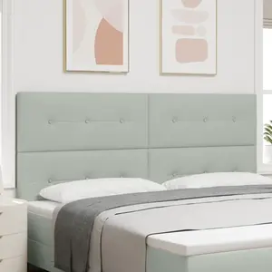 vidaXL Lampe de Tête de Lit LED Gris Clair 100 cm Velours pas cher