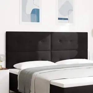 vidaXL Tête de lit LED Noire 100 cm en Velours pas cher