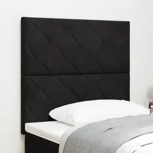 vidaXL Tête de Lit Design Blocs de Diamant Noir 100 cm Velours pas cher