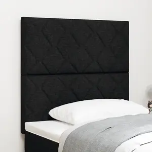 vidaXL Tête de lit LED Lot de 2 Noir Tissu 100 cm USB-C pas cher