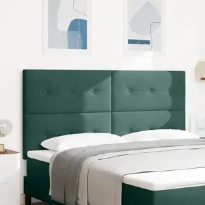 vidaXL Headboard LED Vert Foncé 90 cm Velours pas cher