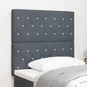 vidaXL Tête de lit LED gris foncé 90 cm en velours pas cher