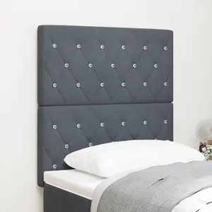 vidaXL Tête de lit LED gris foncé 80 cm Velours pas cher