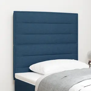 vidaXL Tête de Lit LED Design Lignes Bleues 90 cm Tissu pas cher