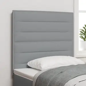 vidaXL Têtière LED Design Lignes Gris Clair 100 cm Tissu pas cher