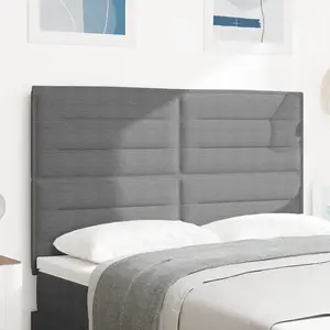 vidaXL Lumière de Tête LED Grise 72 cm en Tissu Côtelé pas cher