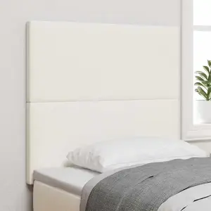 vidaXL Tête de lit LED avec des lumières à LED Crème 100 cm Polyester pas cher