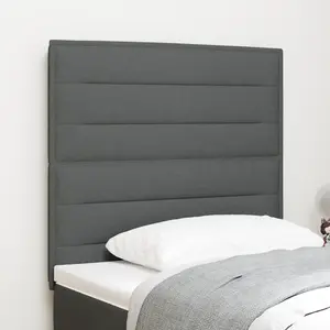 vidaXL Cabeça LED Design Lignes Gris Foncé 80 cm Tissu pas cher