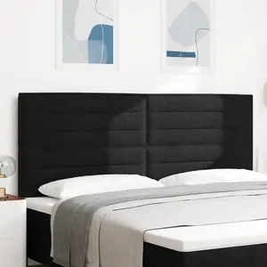 vidaXL Tête de Lit LED Design Lignes Noir 100 cm Tissu pas cher