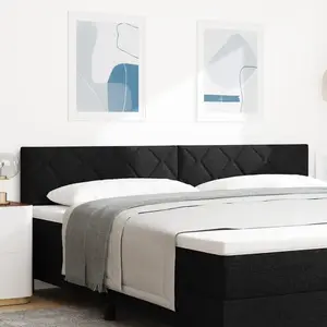 vidaXL Têtière LED Design Blocs en Diamant Noir 200 cm Tissu pas cher