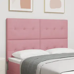 vidaXL Tête De Lit Led Vidaxl Rose 72 Cm Velours pas cher