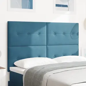 vidaXL Tête de lit LED Bleu foncé 72 cm Velours pas cher
