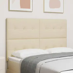 vidaXL Tête de lit LED Crème 80 cm Tissu pas cher