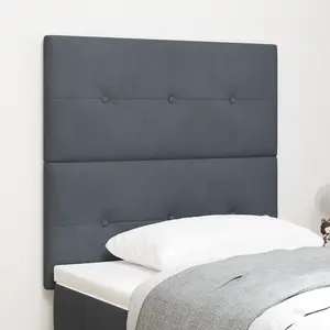 vidaXL Tête De Lit Led Vidaxl Gris Foncé 100 Cm Velours pas cher