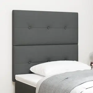 vidaXL Tête De Lit Led Vidaxl Gris Foncé 80 Cm Tissu pas cher