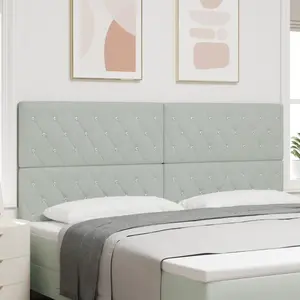 vidaXL Tête de lit LED gris clair 100 cm en velours pas cher