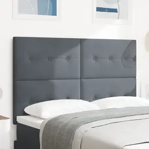 vidaXL Têtière Led Vidaxl Gris Foncé 72 Cm En Velours pas cher