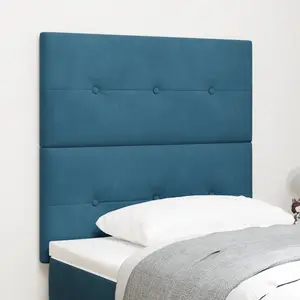 vidaXL Tête de Lit LED Bleu Foncé 80 cm Velours pas cher